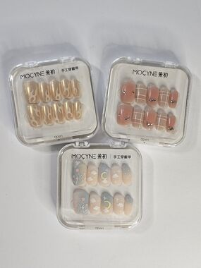 Lot of 3 MOCYNE Boutique Press-On Nail Kits - Short Square NIB